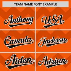 Orange Black-White Ripple Design Authentic Baseball Jersey 4