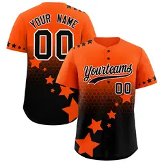 Orange Black White Rising Stars Gradient Baseball Jersey