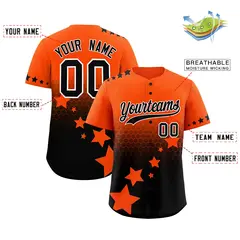 Orange Black White Rising Stars Gradient Baseball Jersey 2