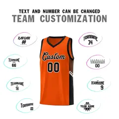 Orange Black-White Side Stripe Basketball Jersey 4