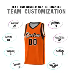 Orange Black-White Sleeve Color Block Basketball Jersey 4