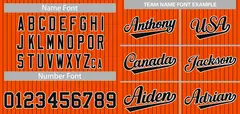 Orange Black-White Stripe Fashion Baseball Jersey 2