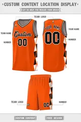 Orange Black-White Triangle Splicing Basketball Jersey 2