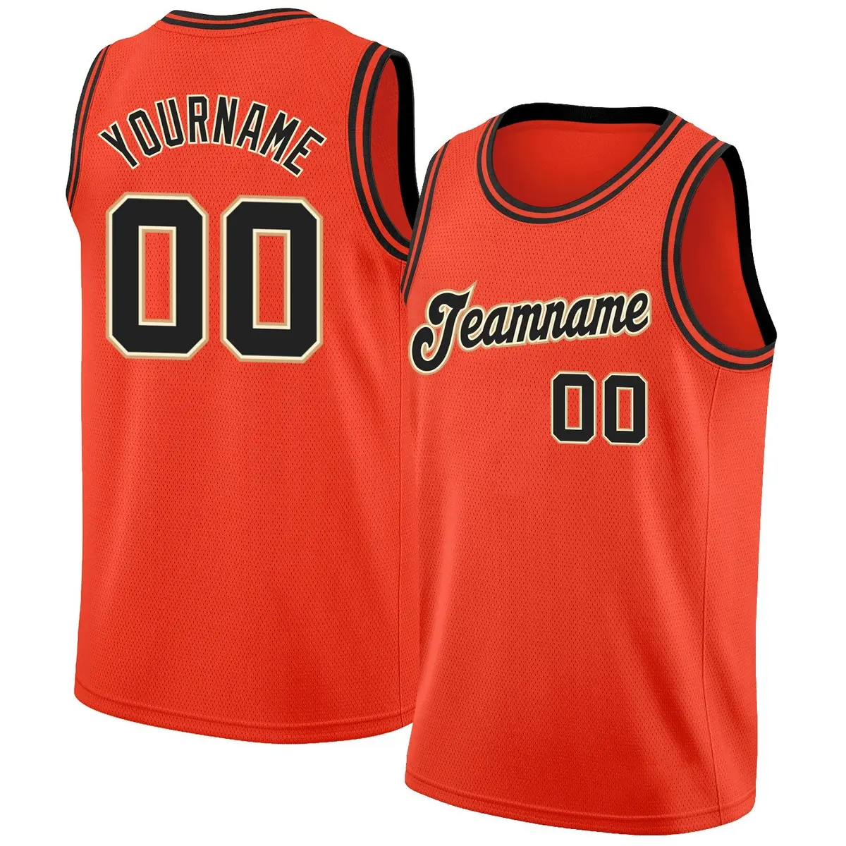 Orange Black-Yellow Classic Basketball Jersey