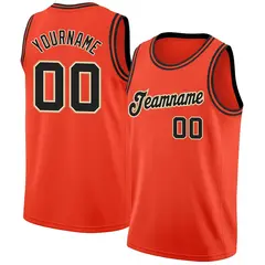 Orange Black-Yellow Classic Basketball Jersey 1