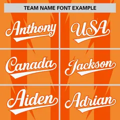 Orange Blade Pattern Raglan Varsity Letterman Baseball Jacket 3