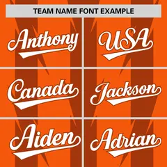 Orange Blade Pattern Raglan Varsity Letterman Baseball Jacket 3