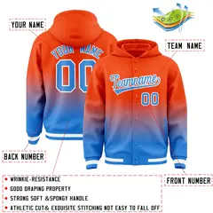 Orange Blue Gradient Letterman Varsity Jacket Hoodie 4