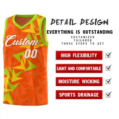 Orange Boomerang Pattern Basketball Jersey 2