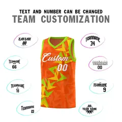 Orange Boomerang Pattern Basketball Jersey 4