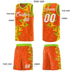 Orange Boomerang Pattern Basketball Jersey 5