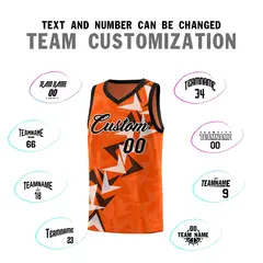 Orange Boomerang Pattern Basketball Jersey 4