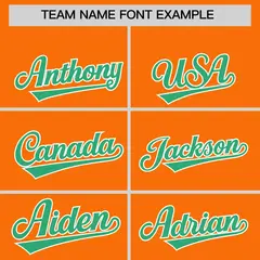 Orange Bright Green Baroque Style Baseball Jersey 3