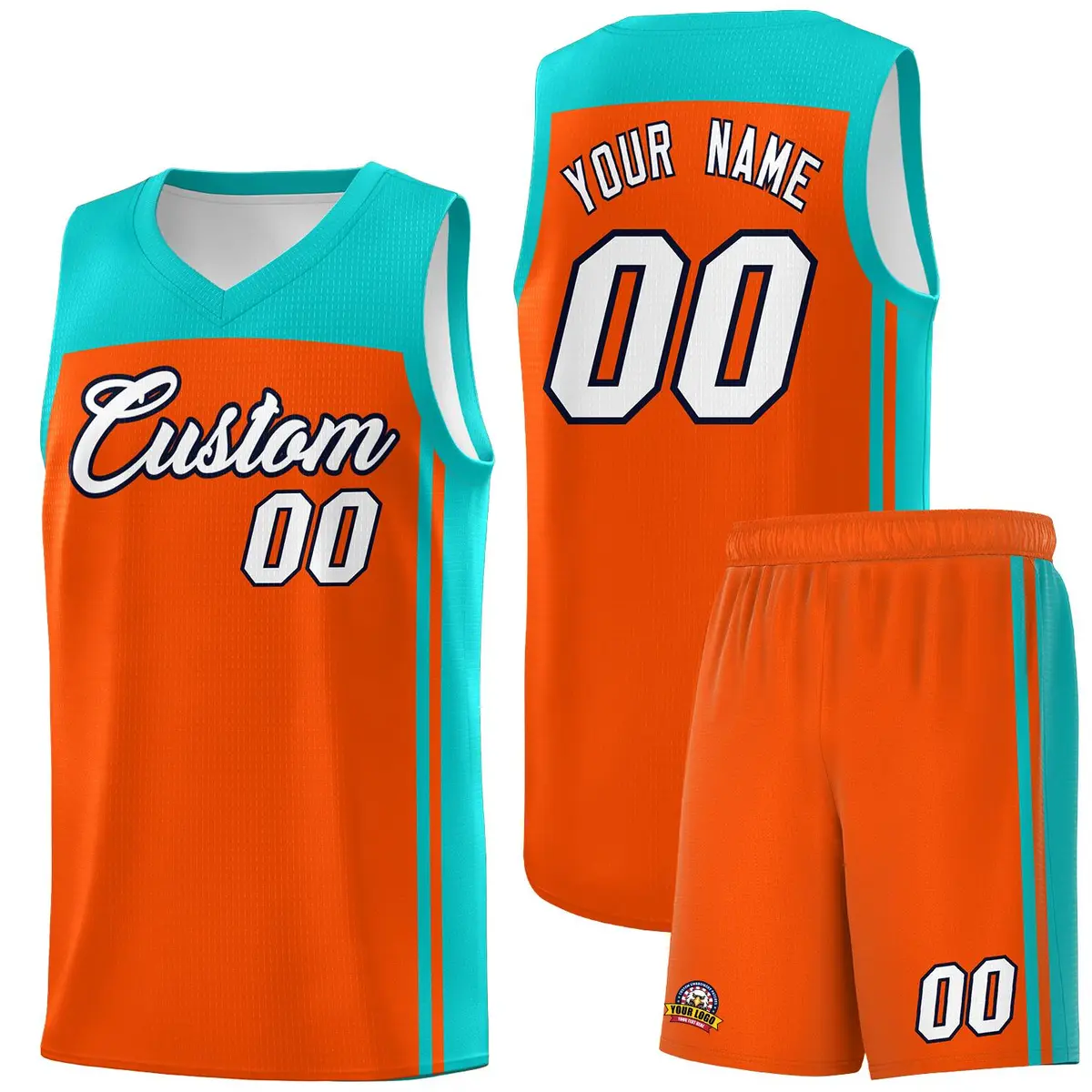 Orange Bright Green Classic Sets Basketball Jersey