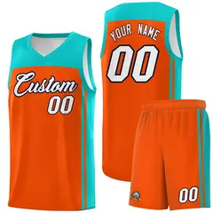 Orange Bright Green Classic Sets Basketball Jersey 1