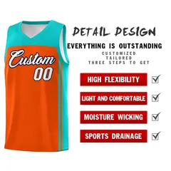 Orange Bright Green Classic Sets Basketball Jersey 2