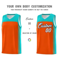 Orange Bright Green Classic Sets Basketball Jersey 3