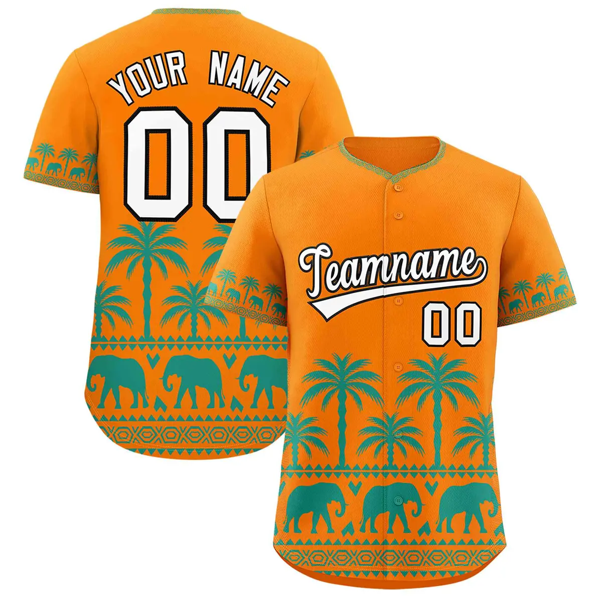 Orange Bright Green Graffiti Pattern Bossinia Baseball Jersey