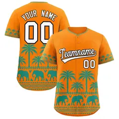 Orange Bright Green Graffiti Pattern Bossinia Baseball Jersey