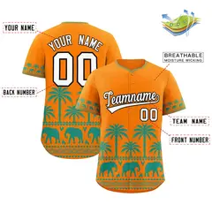 Orange Bright Green Graffiti Pattern Bossinia Baseball Jersey 2