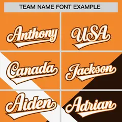 Orange Brown Raglan Varsity Full-Snap Letterman Baseball Jacket 3