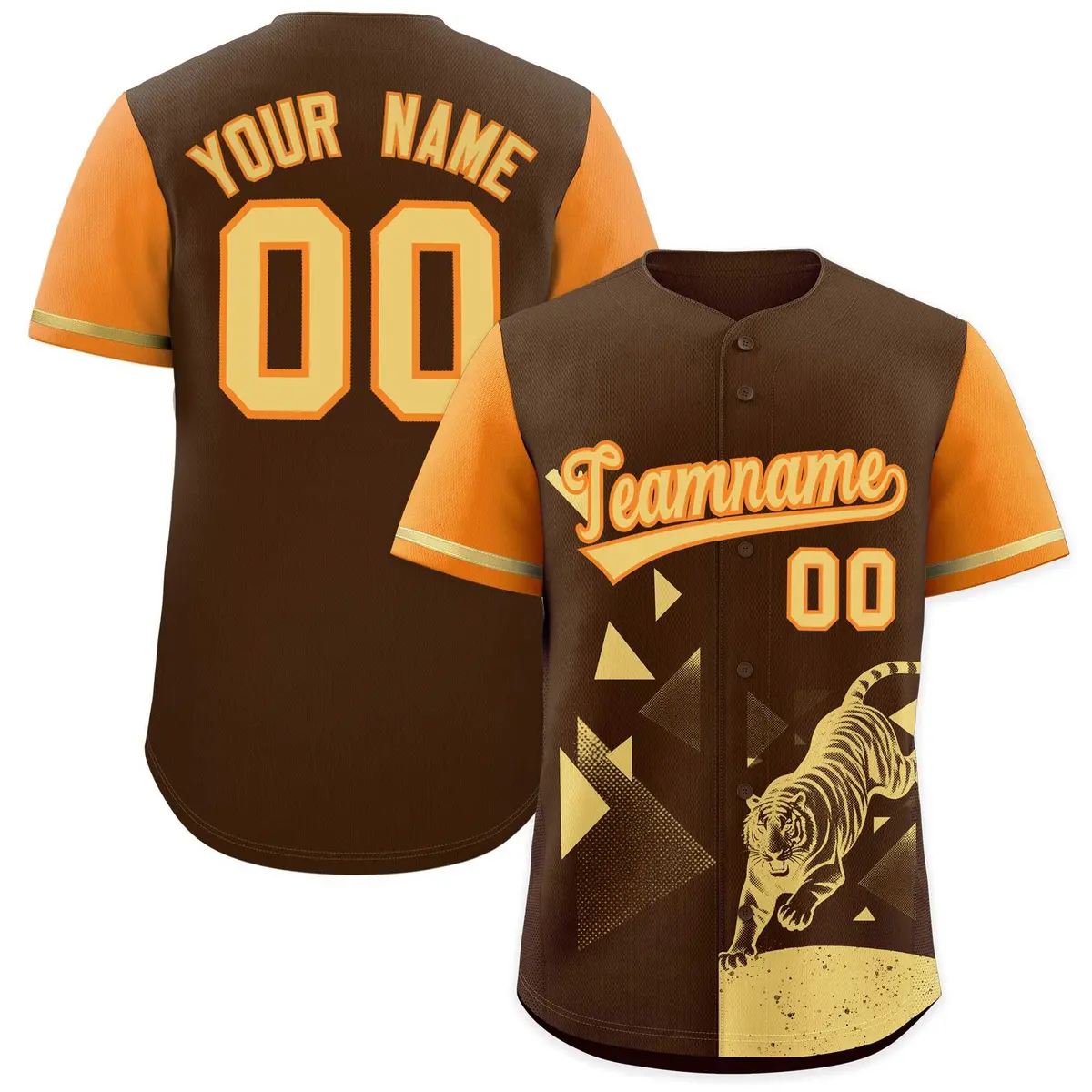 Orange Brown Raptor Series Raglan Baseball Jersey