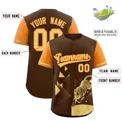 Orange Brown Raptor Series Raglan Baseball Jersey 2