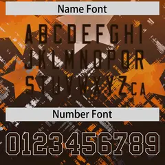 Orange Brown Star Gradient Flag Football Jersey 4
