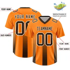 Orange Brown Vertical Gradient Stripe Team Football Jersey 2