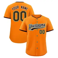 Orange Brown White Classic Baseball Uniform 1