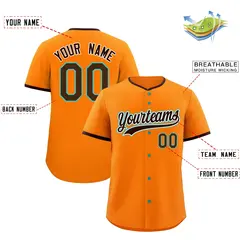 Orange Brown White Classic Baseball Uniform 2