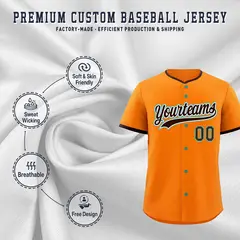 Orange Brown White Classic Baseball Uniform 3