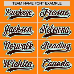 Orange Brown White Classic Baseball Uniform 4