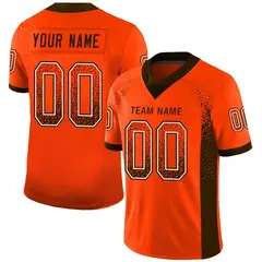 Orange Brown-White Drift Fashion Mesh Football Jersey 1