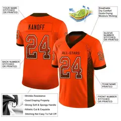 Orange Brown-White Drift Fashion Mesh Football Jersey 2