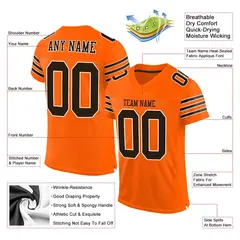 Orange Brown-White Mesh Football Jersey 2