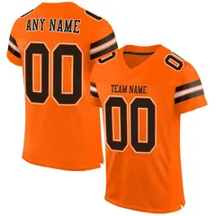 Orange Brown-White Mesh Football Jersey 1