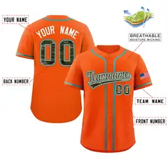 Orange Camo Font Authentic Baseball Jersey 2