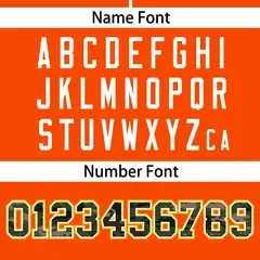Orange Camo Font Authentic Baseball Jersey 4
