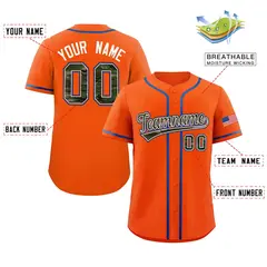 Orange Camo Font Authentic Baseball Jersey 2