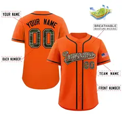 Orange Camo Font Authentic Baseball Jersey 2