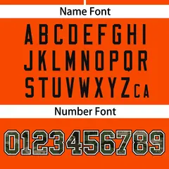 Orange Camo Font Authentic Baseball Jersey 4