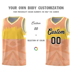 Orange City Silhouette Pattern Basketball Uniform Jersey 3