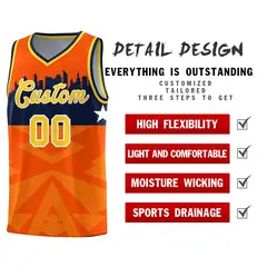 Orange City Silhouette Pattern Basketball Uniform Jersey 2