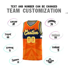 Orange City Silhouette Pattern Basketball Uniform Jersey 4