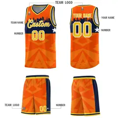 Orange City Silhouette Pattern Basketball Uniform Jersey 5