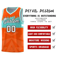 Orange City Silhouette Pattern Basketball Uniform Jersey 2