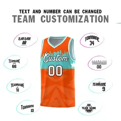 Orange City Silhouette Pattern Basketball Uniform Jersey 4