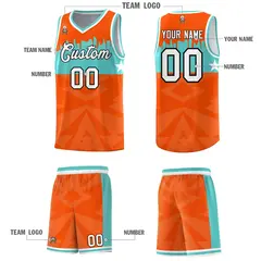 Orange City Silhouette Pattern Basketball Uniform Jersey 5