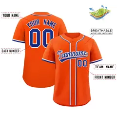Orange Classic Authentic Baseball Jersey 2